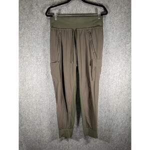 Athleta Pants Women 4‎ Green Cargo Nylon Pull On Jogger Comfort Lounge Everyday